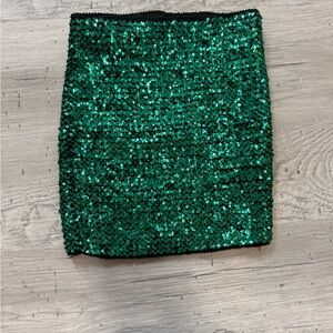 ANNA KAY Sparkling Green Sequin Mini Skirt